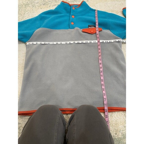 Free Nature NYC Sz L Mens Fleece Quarter 1/4 Snap Pullover Color Block Retro - Picture 7 of 9